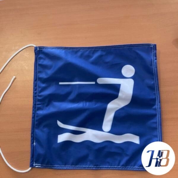 Drapeau ski nautique bleu